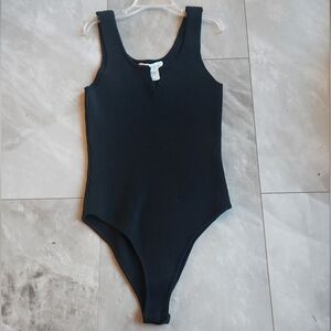 Bodysuit Elegant Black Sleeveless With Snaps